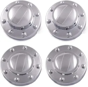4Pcs/Set Car Center Hubcaps Compatible for Dodge 2011-2016 Ram 3500 1-TON Dually DRW Alcoa Alloy Wheel Chrome Center Caps Front Rear