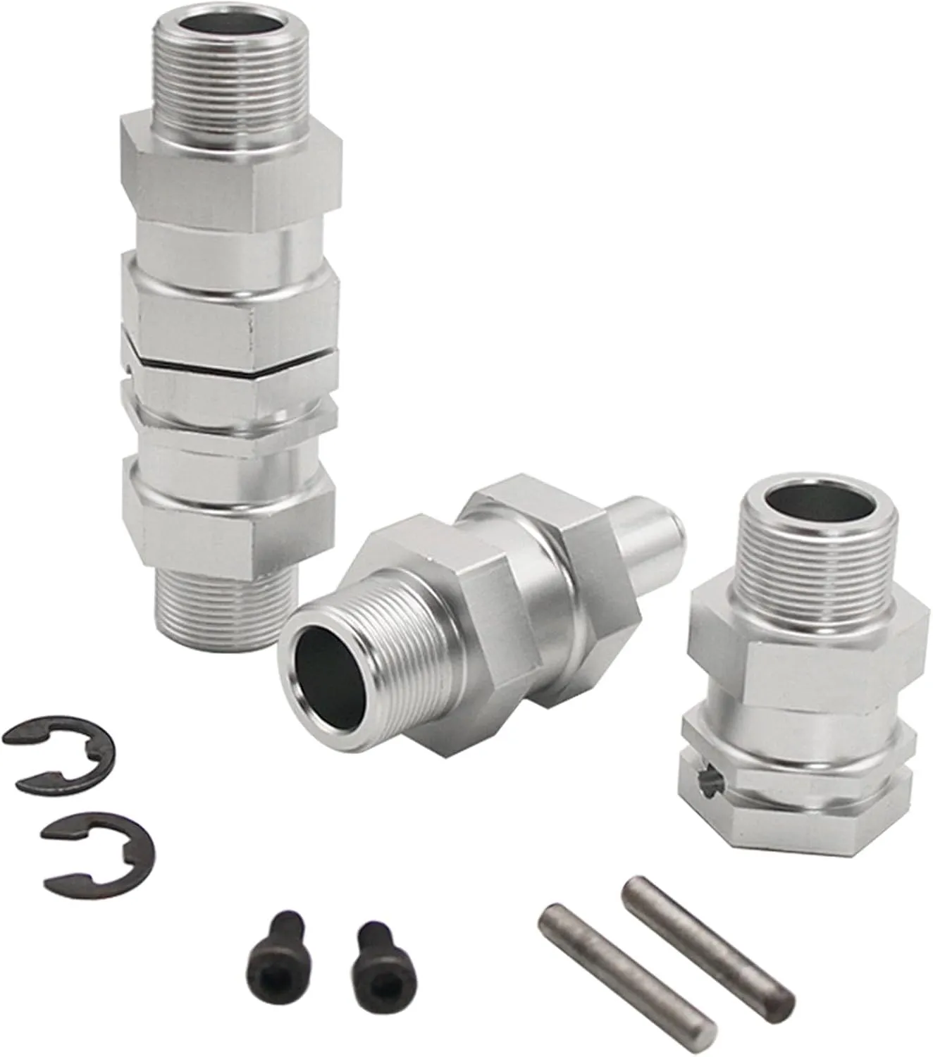 4Pcs/Set RC 1/5 Car Upgrade Aluminum Alloy 24mm Wheel Hex Hubs Drive Silver for HPI ROVAN Baja 5B 5T 5SC