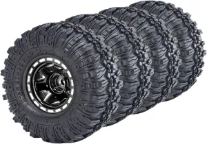 4X 1.0 inch Wheel Tires Set Replace Part Easy to Install Sturdy Spare Parts Rubber Tires for SCX24 FMS24 1:24 RC Crawler Car, Black