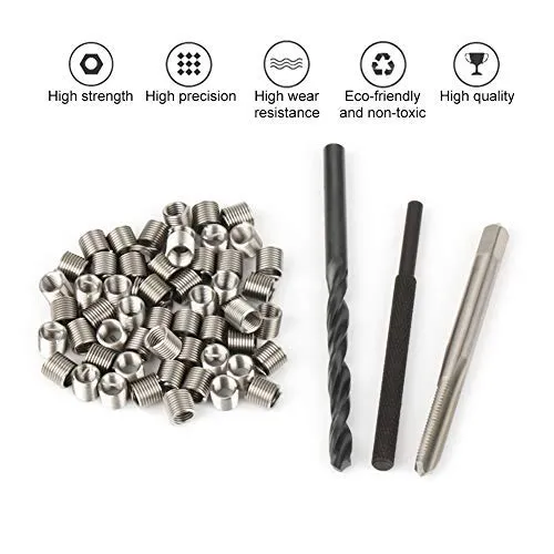 50pcs Thread Repair Installation Kit Stainless Steel Helicoil Type Set M2.5 x 2D