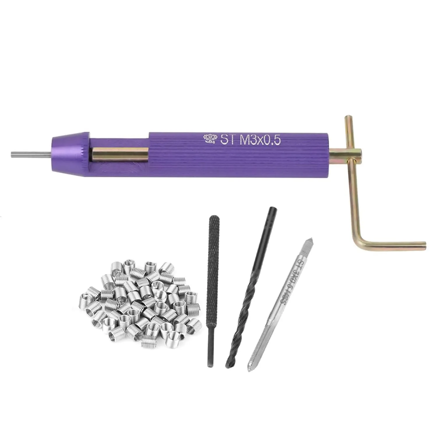 50pcs Thread Repair Installation Kit Stainless Steel Helicoil Type Set (M3 x 2D)