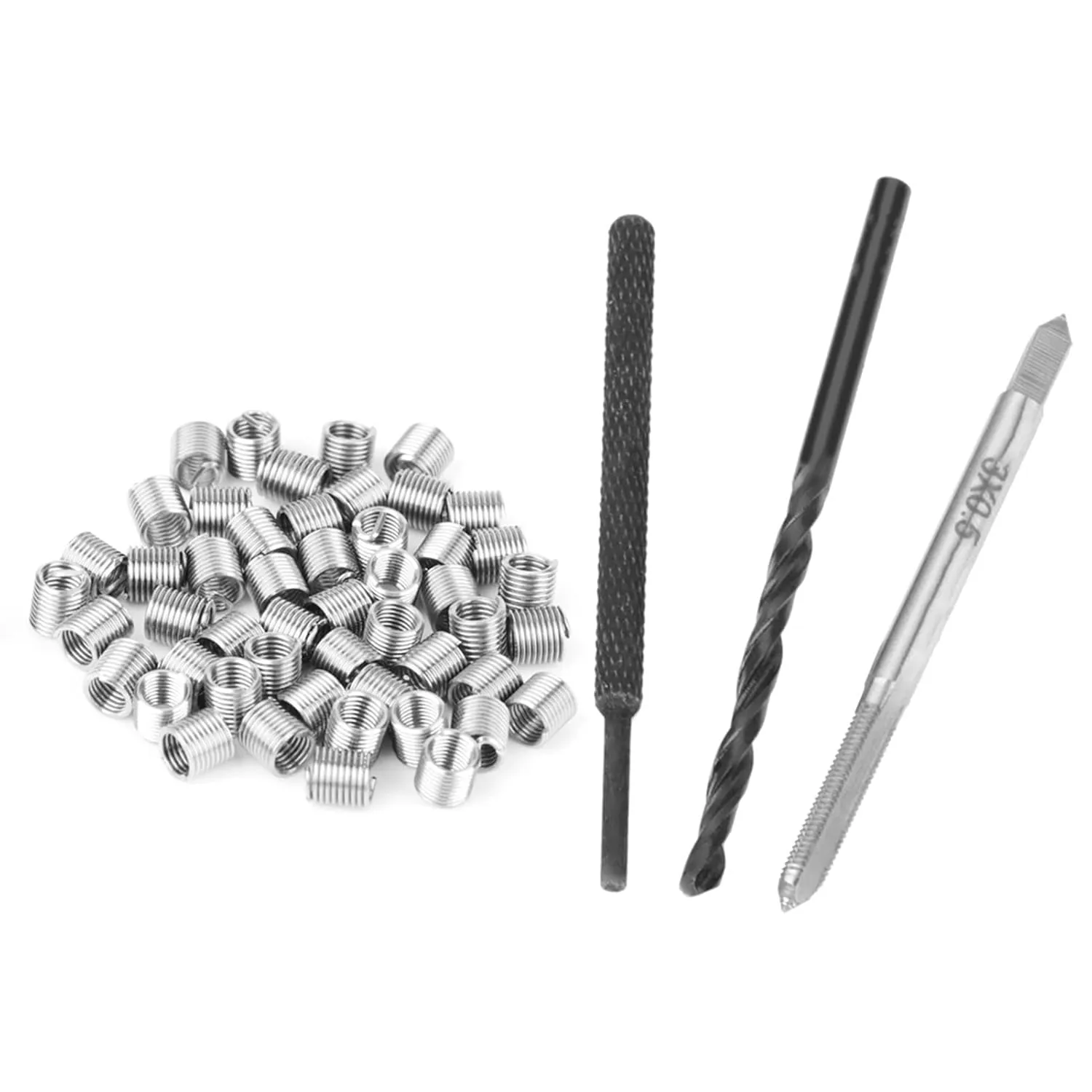50pcs Thread Repair Installation Kit Stainless Steel Helicoil Type Set (M3 x 2D)