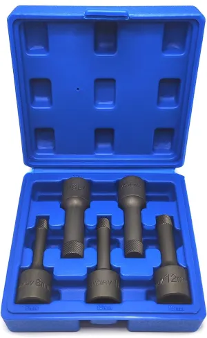 5PCS 1/2” Drive Impact Wedge Proof Extractor Set, Easy Out Bolt Remover Adaptor Kit, Bolt Extractor Removal Tool, Kit for Broken Removing Nuts Bolts Screw