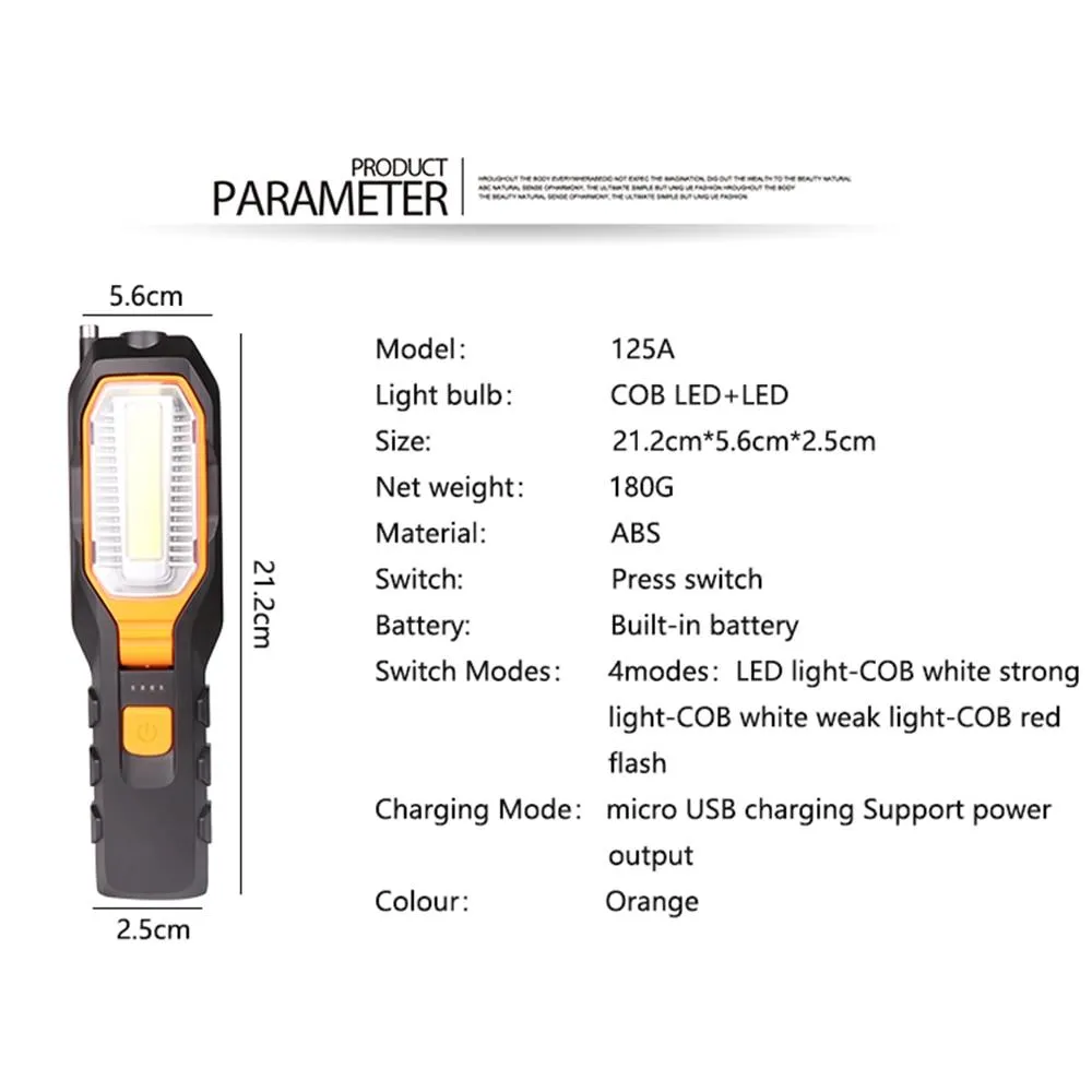 6 in 1 Portable COB Flashlight