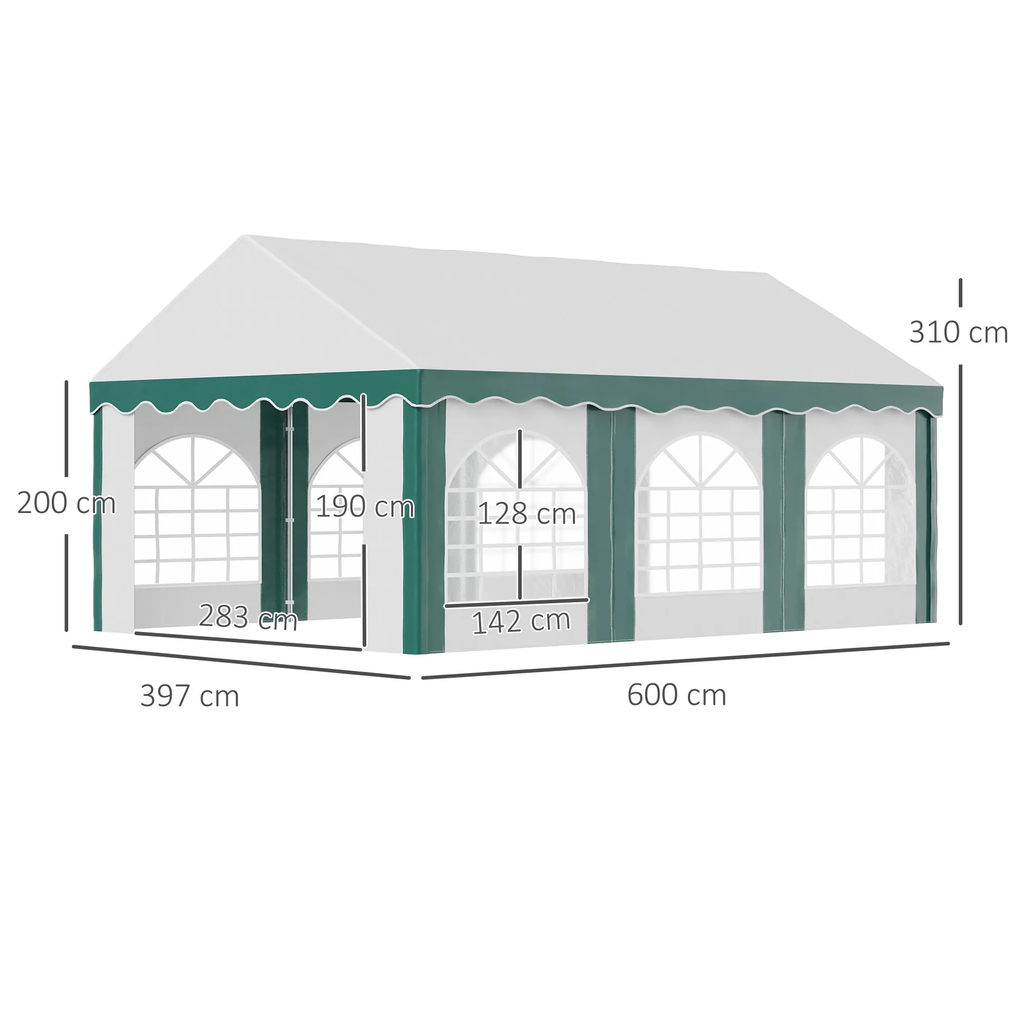 6 x 4m Garden Gazebo with Sides