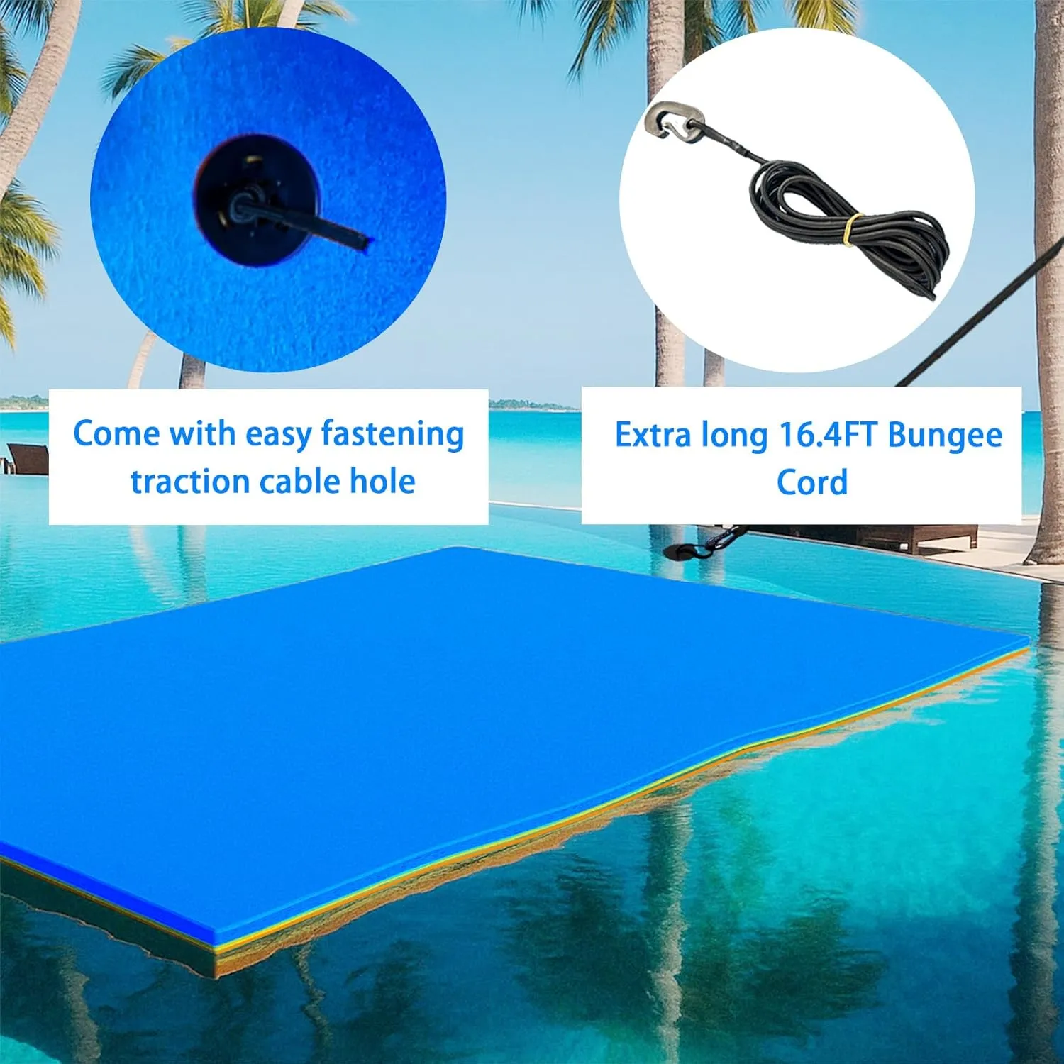 6'/9'/12'/Tear-Resistant Lily Pad Floating Water Mat，Floating Water Pad for Recreation Pool, Beach, Lake