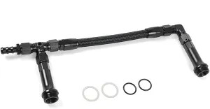 6AN Dual Feed Fuel Line Kit, Aluminum Alloy Fuel Line Stainless Steel Braided Dual Inlet Fuel Line Kit For Holley 4150 Carburetor,Black