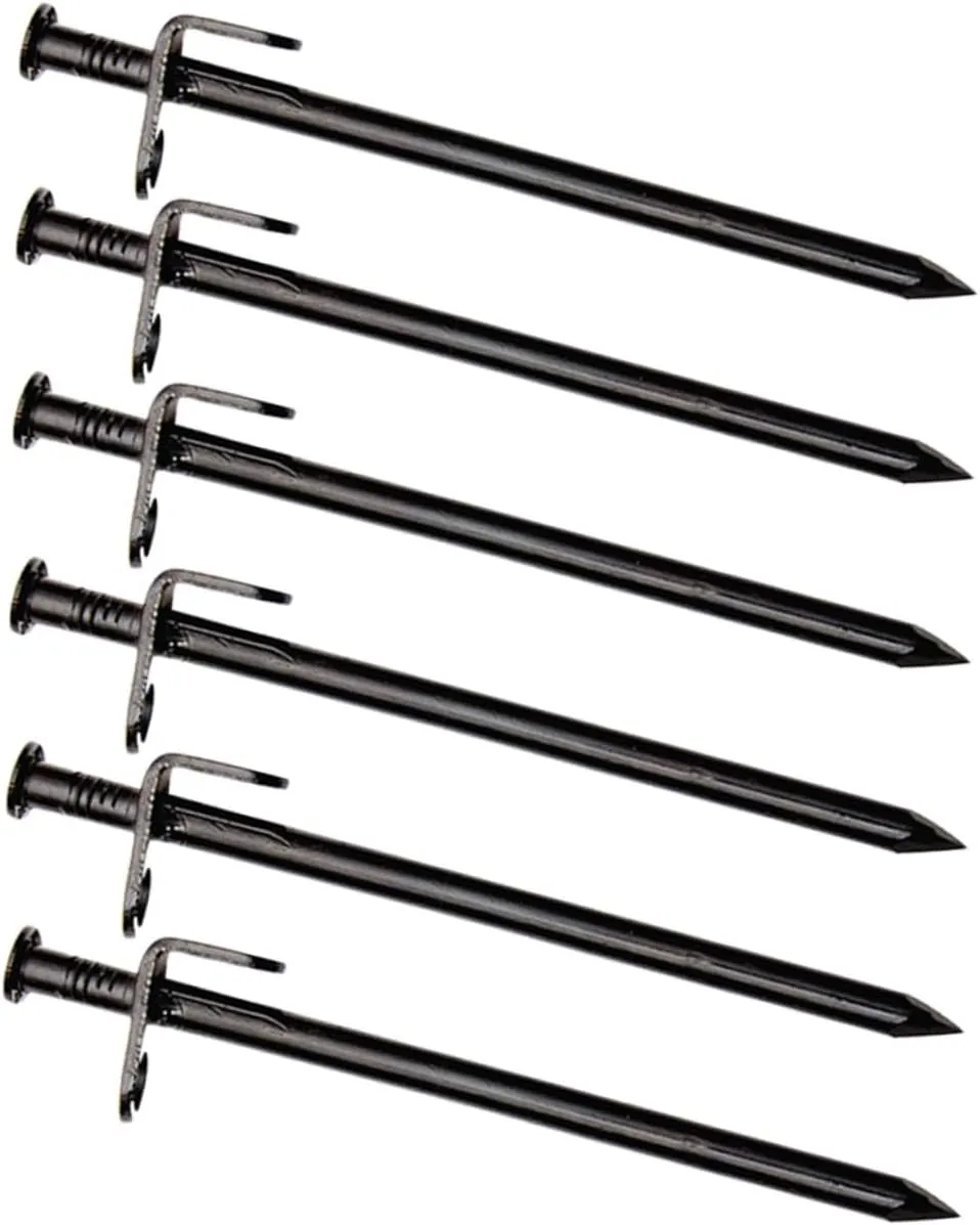 6pcs Metal Camping Ground Pegs Heavy Duty Tent Stakes Canopy Stakes Outdoor Ground