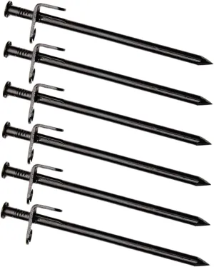 6pcs Metal Camping Ground Pegs Heavy Duty Tent Stakes Canopy Stakes Outdoor Ground