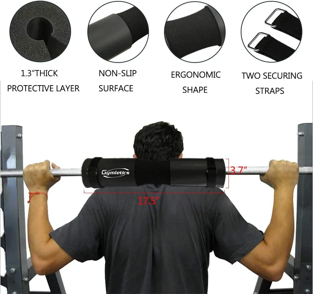 7 Pack Barbell Squat Pad for Standard Set, Barbell Pad for Hip Thrusts, 2 Gym Ankle Straps, Hip Exercise Band, 2 Squat Pad Safety Straps and Carry Bag …