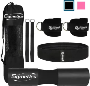7 Pack Barbell Squat Pad for Standard Set, Barbell Pad for Hip Thrusts, 2 Gym Ankle Straps, Hip Exercise Band, 2 Squat Pad Safety Straps and Carry Bag …