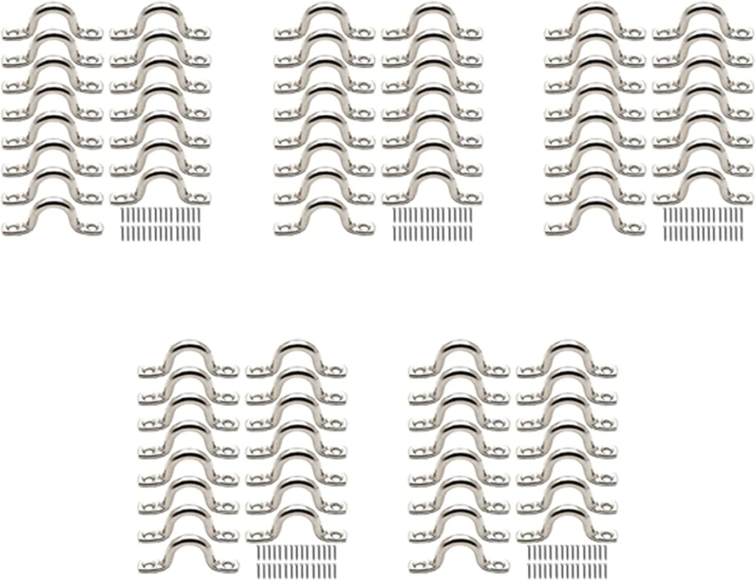 75Pcs Stainless Steel Plate Eye Plates Ceiling Hook Kayak Eye Plate Kayak Pad for Kayak Canoe, Kayak Canoe Rigging