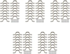 75Pcs Stainless Steel Plate Eye Plates Ceiling Hook Kayak Eye Plate Kayak Pad for Kayak Canoe, Kayak Canoe Rigging