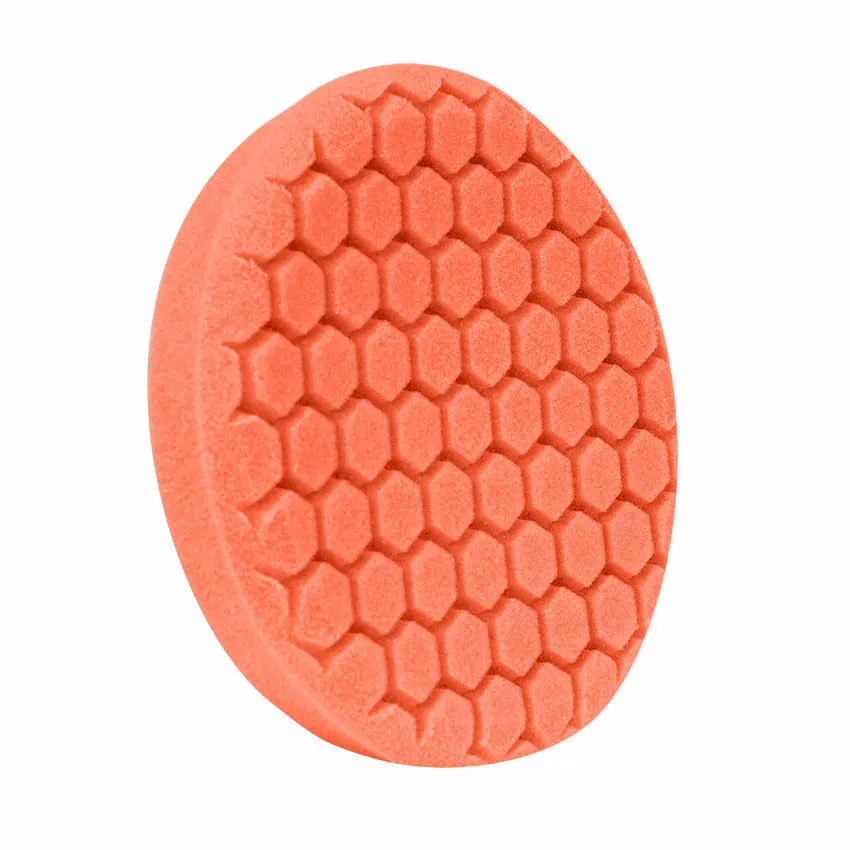 7.5" Euro Orange Med. Cutting Hex Faced Foam Grip Pad™ with Center Ring Backing