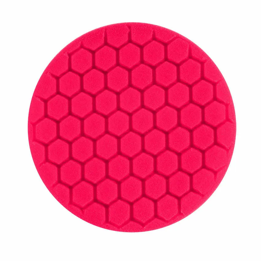 7.5" Euro Red Ultra Finishing Hex Faced Foam Grip Pad™ with Center Ring Backing
