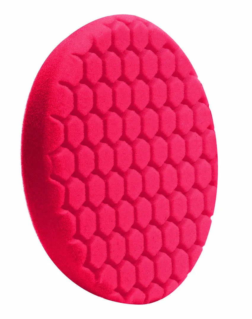 7.5" Euro Red Ultra Finishing Hex Faced Foam Grip Pad™ with Center Ring Backing