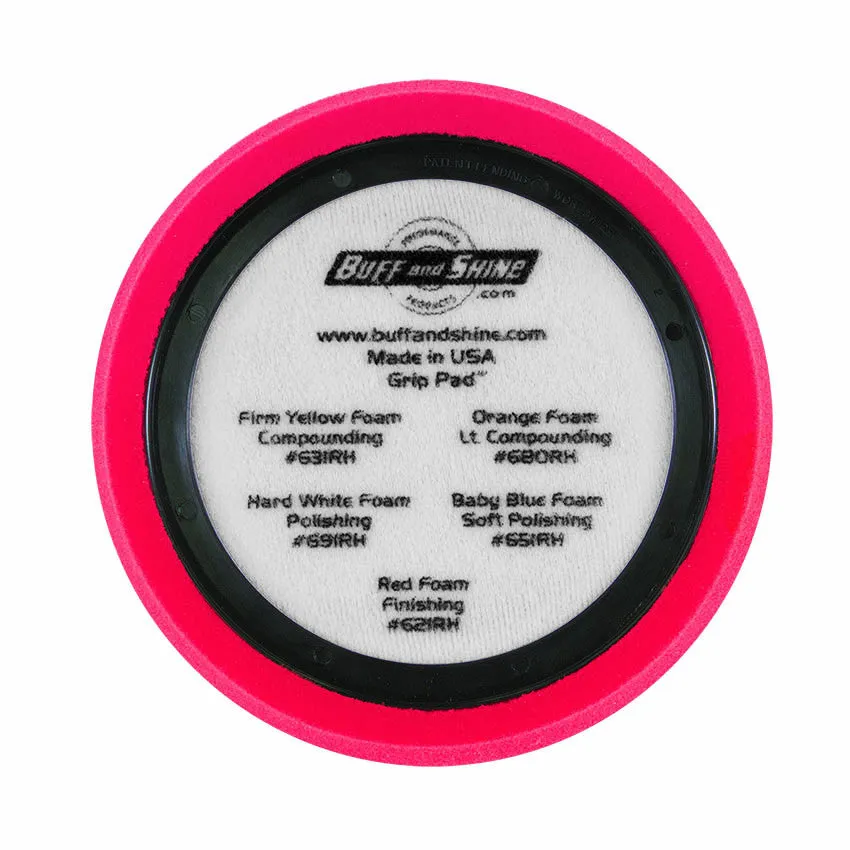 7.5" Euro Red Ultra Finishing Hex Faced Foam Grip Pad™ with Center Ring Backing