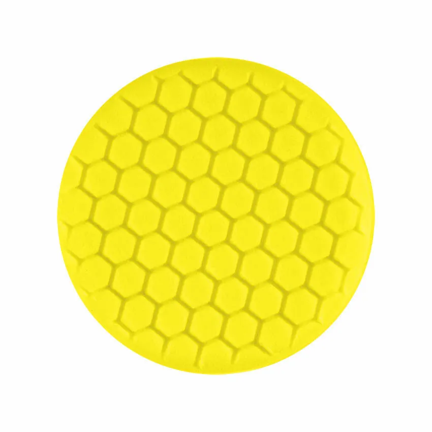 7.5" Euro Yellow Cutting Hex Faced Foam Grip Pad™ with Center Ring Backing
