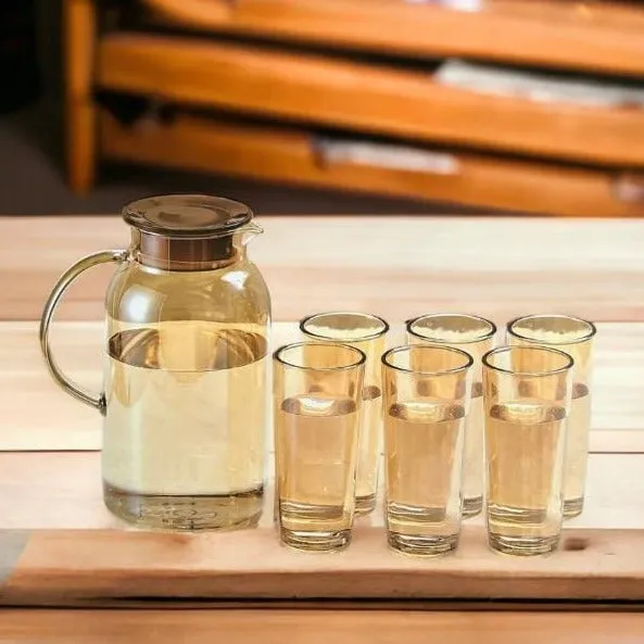 7pcs heat resistant borosilicate Glass pitcher with glasses