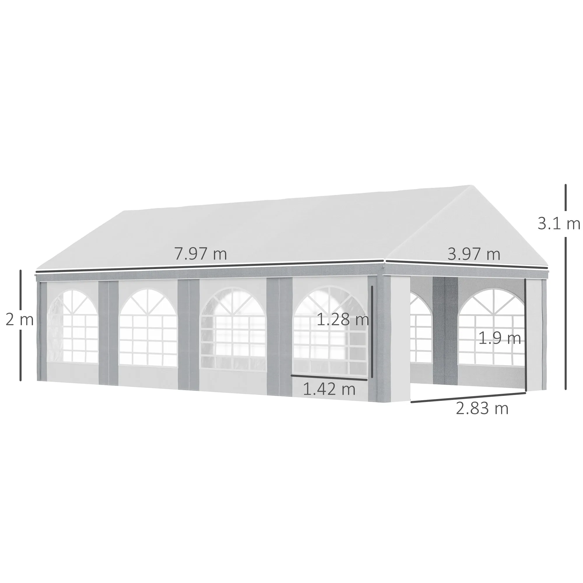 8 x 4m Galvanised Party Tent
