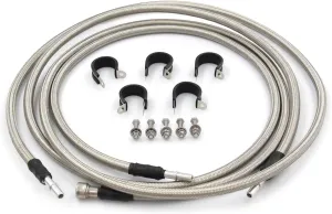 819-816 Fuel Line Quick Fix Kit Flexible Stainless Steel Braided Fuel Line Compatible with Silverado/Sierra 1500/ 2500HD/ 3500 HD Reg Cab Gas 2004-2010