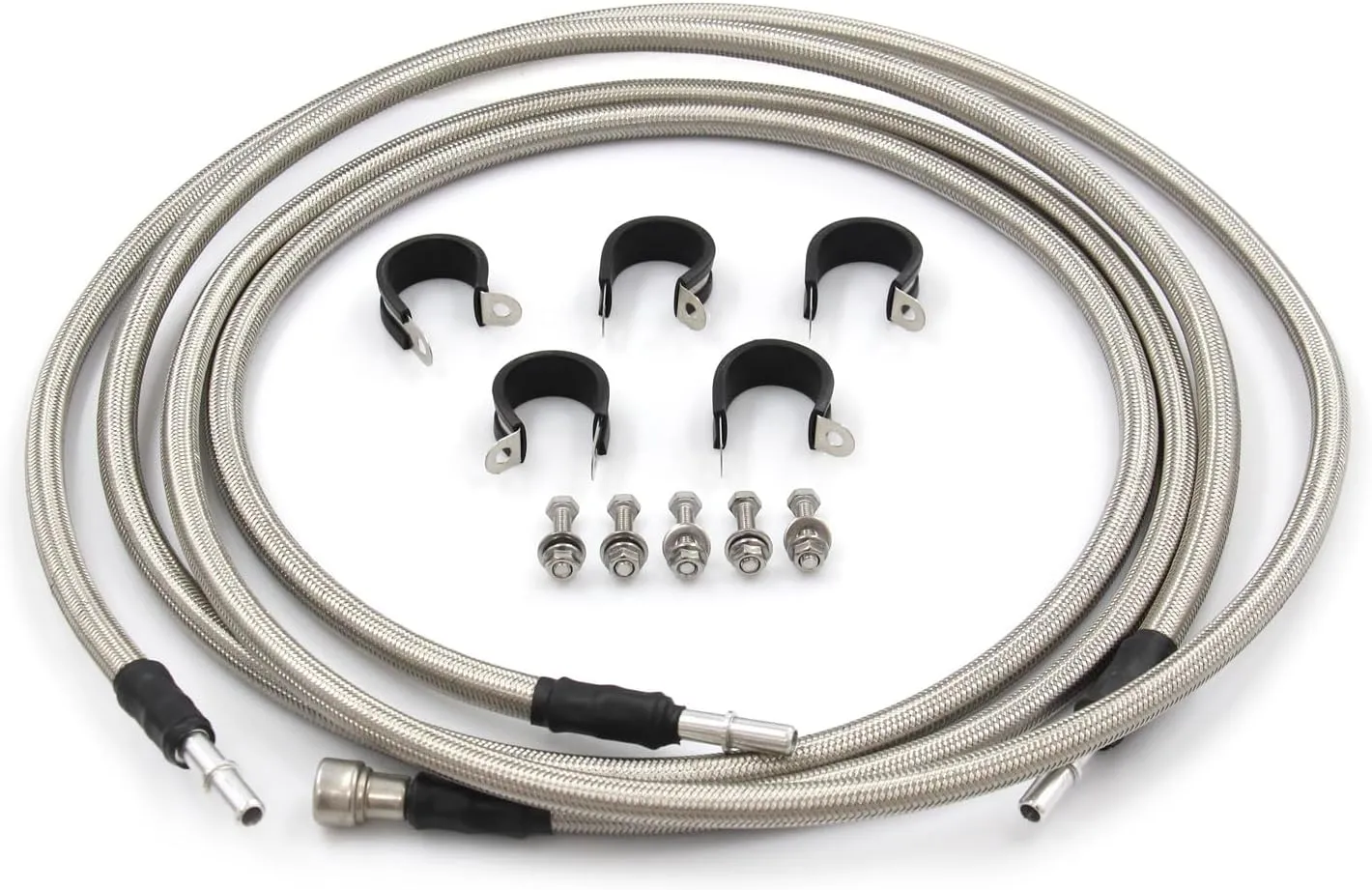 819-816 Fuel Line Quick Fix Kit Flexible Stainless Steel Braided Fuel Line Compatible with Silverado/Sierra 1500/ 2500HD/ 3500 HD Reg Cab Gas 2004-2010