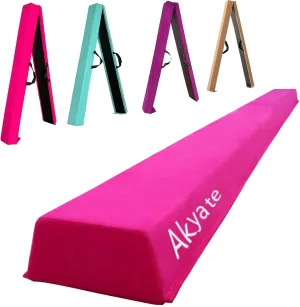 8FT Folding Floor Gymnastics Beam for Kids,Non Slip Rubber BaseGymnastics Beam for Training,Gymnastics Beam for Training, Practice, Physical Therapy and Professional Home Training