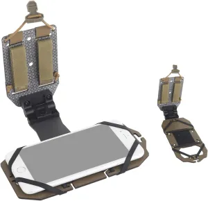 90 Degree Rotation Tactical Plate Carrier Phone Mount, MOLLE-Compatible, Tactical Phone Holder Foldable Navigation Board, Tactical Vest Attachments for 15Pro(Brown)