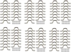 90Pcs Stainless Steel Plate Eye Plates Ceiling Hook Kayak Eye Plate Kayak Pad for Kayak Canoe, Kayak Canoe Rigging