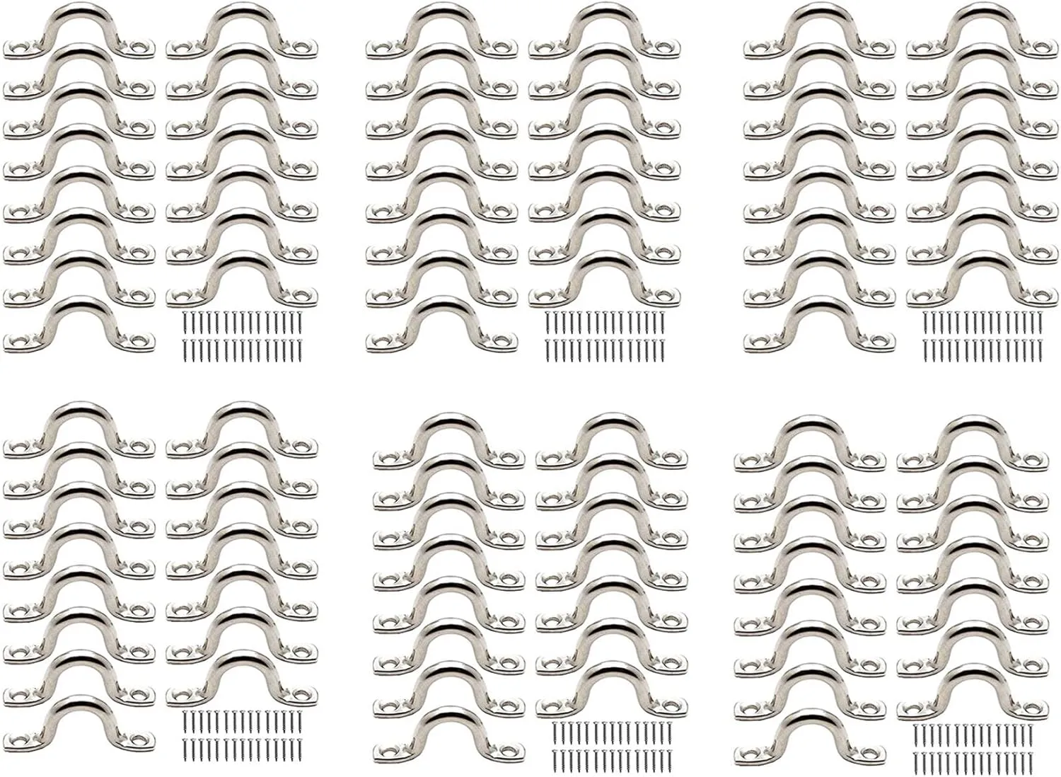 90Pcs Stainless Steel Plate Eye Plates Ceiling Hook Kayak Eye Plate Kayak Pad for Kayak Canoe, Kayak Canoe Rigging