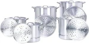 92355 Aluminum Steamer Stockpot Set44; 15 Piece