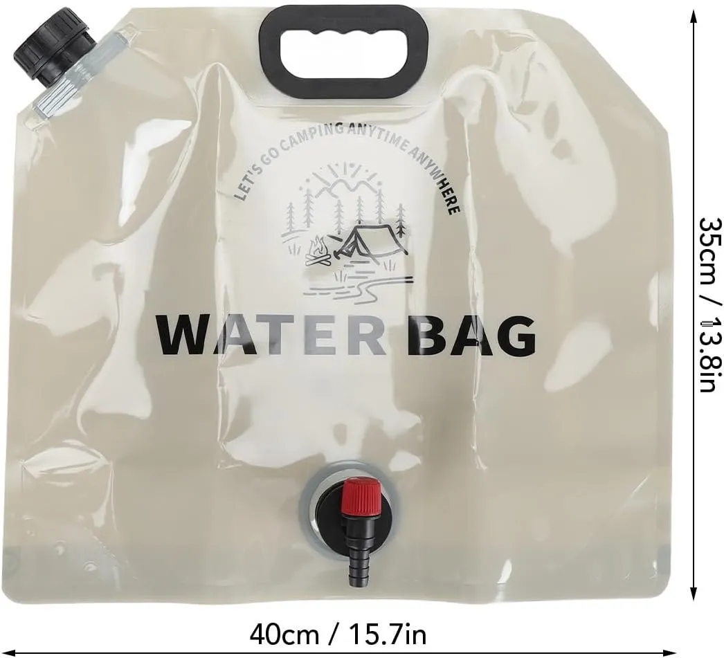 9L Collapsible Water Storage Bag, Large Capacity Portable Outdoor Water Container Bag with Adjustable Faucet for Camping Car Travel Hiking Survival Kit