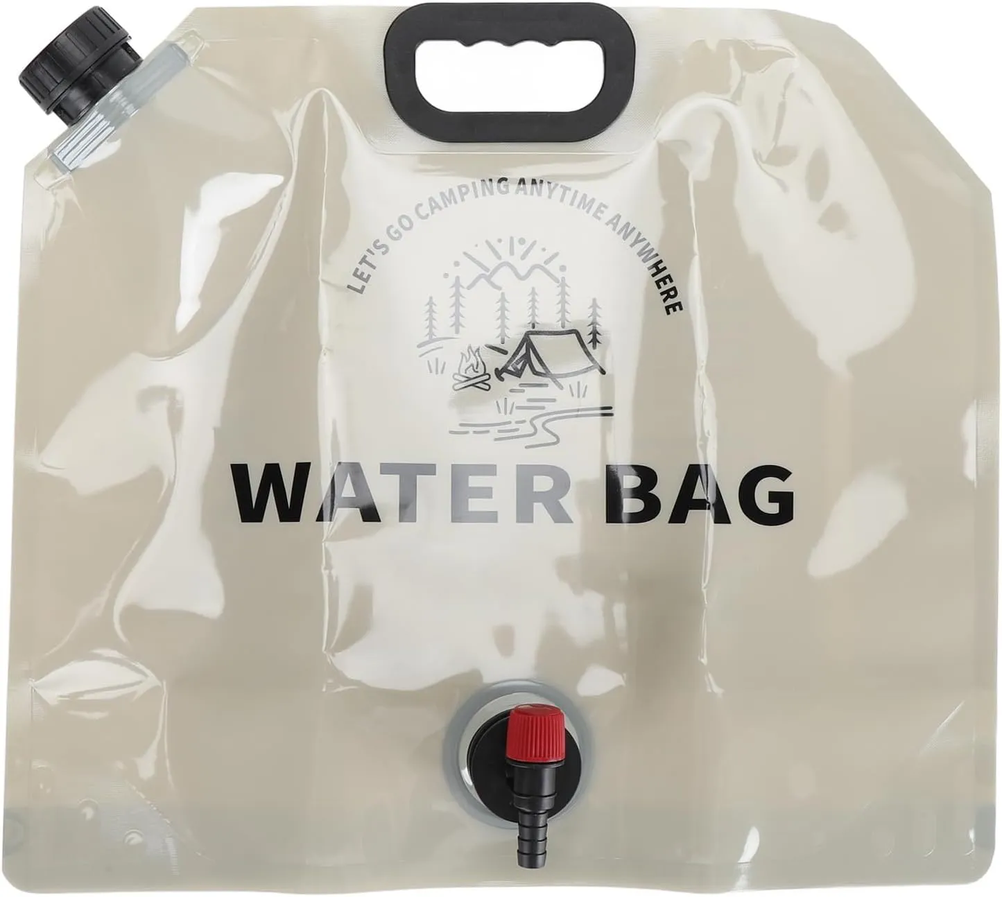 9L Collapsible Water Storage Bag, Large Capacity Portable Outdoor Water Container Bag with Adjustable Faucet for Camping Car Travel Hiking Survival Kit