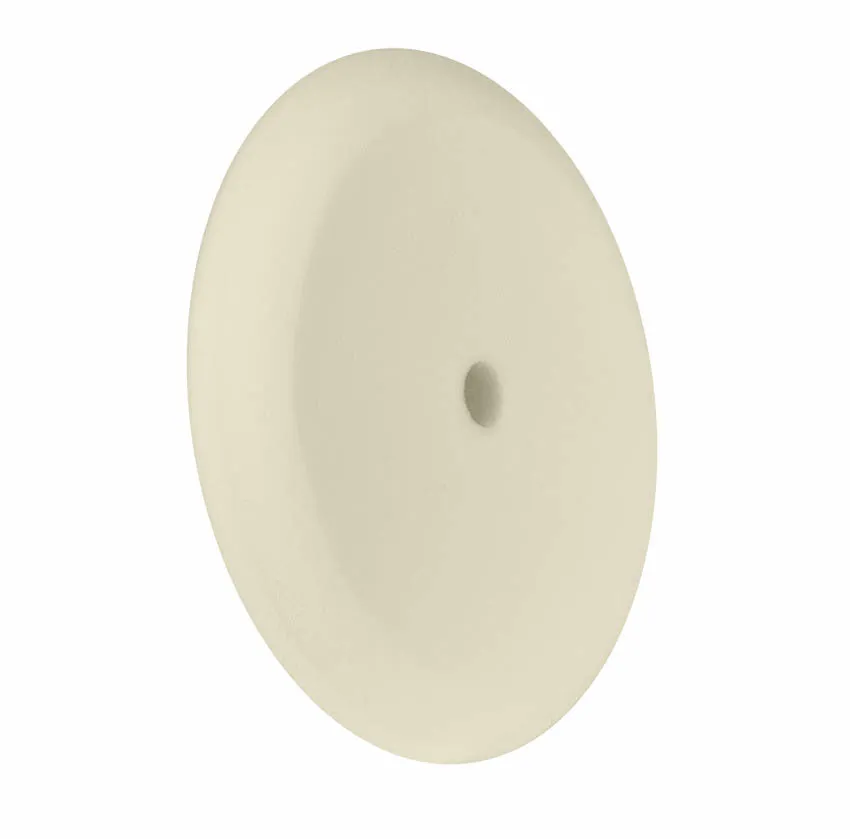 9" US White Ultra Finishing Foam Grip Pad™ with Center Tee, Contour Edge