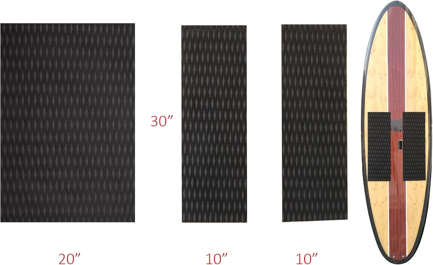 Abahub Non-Slip Traction Pad 1/2 Pieces Deck Grip Mat 30in x 20in Trimmable EVA Sheet 3M Adhesive for Boat Kayak Skimboard Surfboard SUP Black/Gray/White/Green/Navy Blue/Orange
