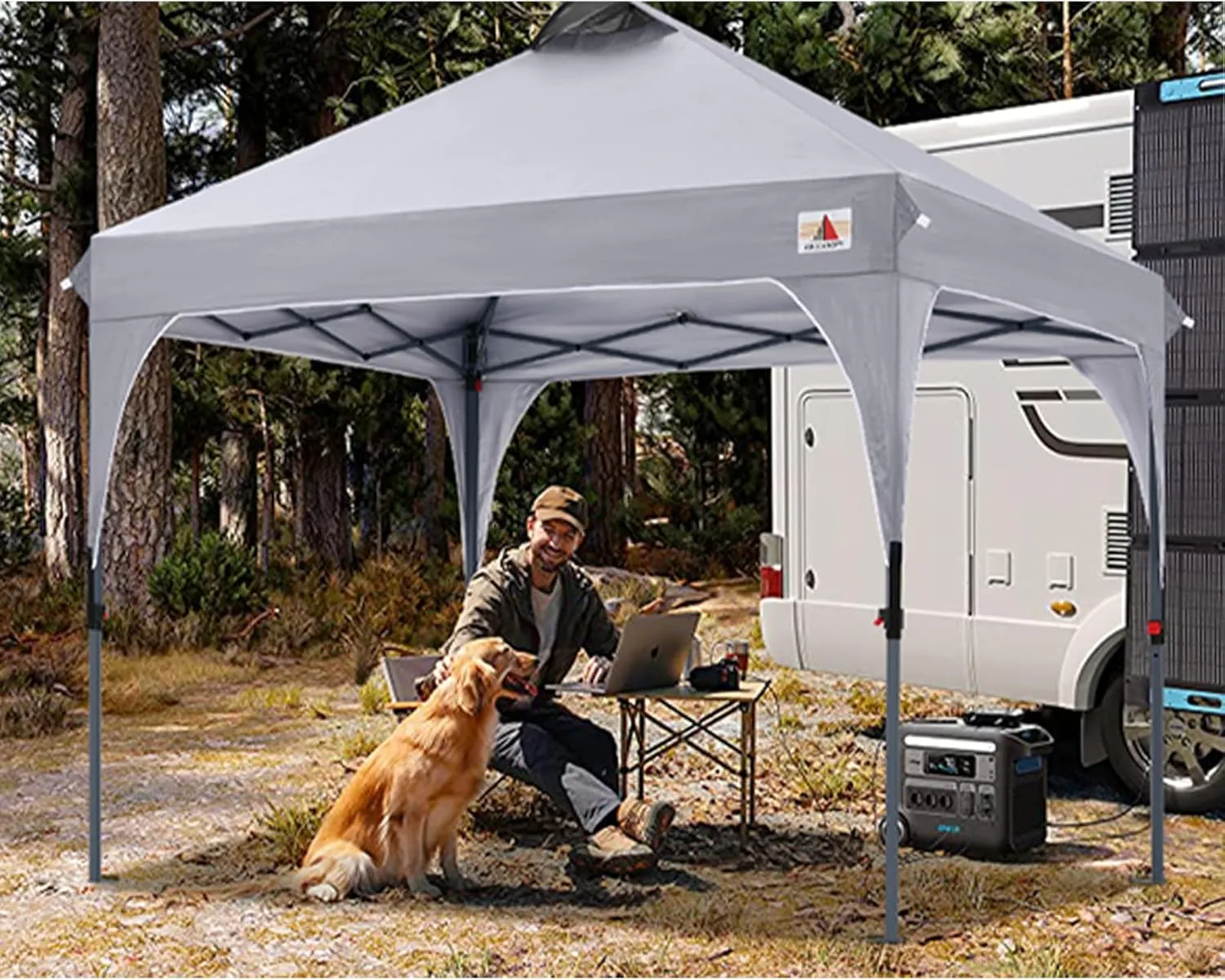 ABCCANOPY Outdoor Pop up Canopy Tent, 10x10 Instant Portable Canopy for Camping, Beach, Backyard,Gray