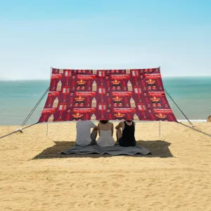Abstract London Symbols Pattern Beach Camping Tent Sun Shelter for Whole Family, Beach Shade Canopy with UPF50  UV Protection,Easy Set Up and Carry,Outdoor Shade for Trips, Fishing, Backyard Fu