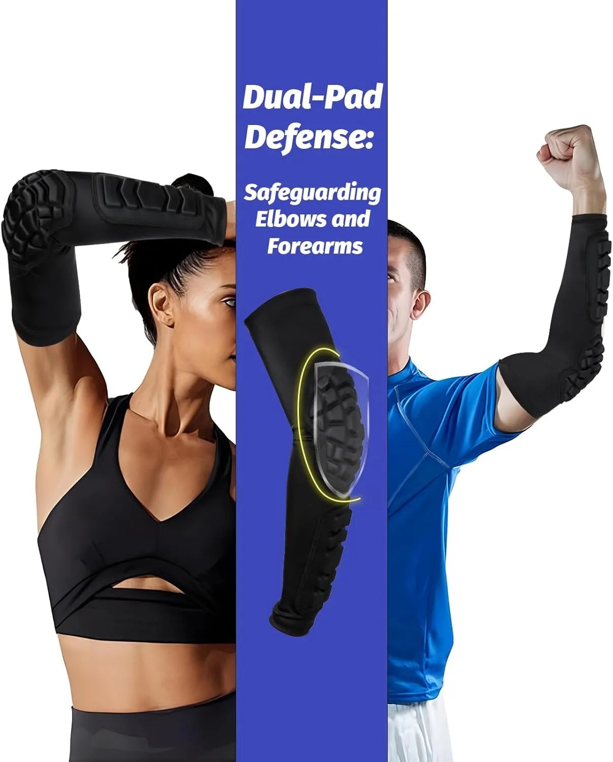 AceList Elbow Pad Arm Sleeves for Adults & Kids Shock-Absorbing EVA Padding Non-Slip Breathable Sports Protection