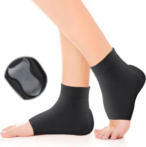Achilles Heel Sleeve Achilles Tendon Heel Protector Compression Socks, Gel Padded Sleeve for Bursitis, Haglunds Bump, Tendonitis and Dry Cracked - 1 Pair