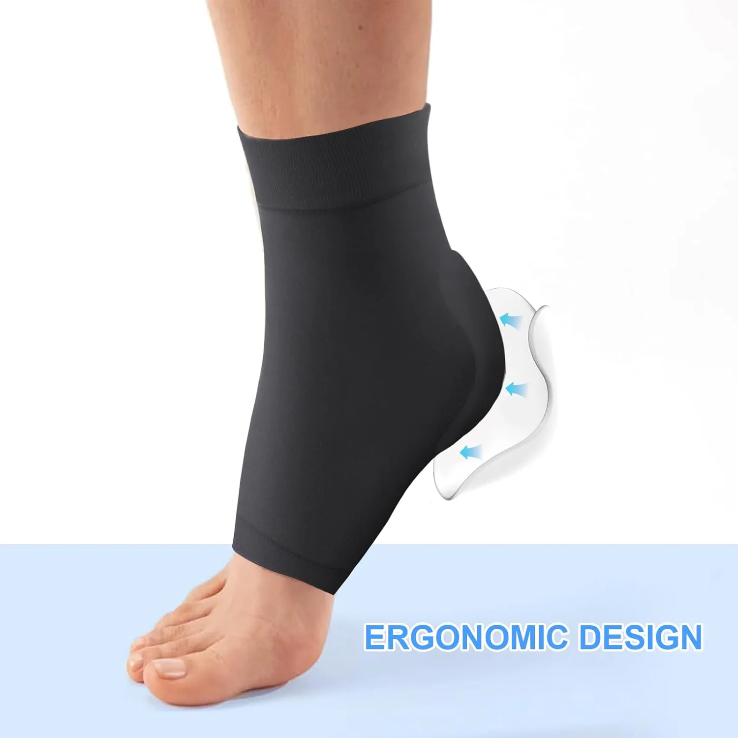 Achilles Heel Sleeve Achilles Tendon Heel Protector Compression Socks, Gel Padded Sleeve for Bursitis, Haglunds Bump, Tendonitis and Dry Cracked - 1 Pair