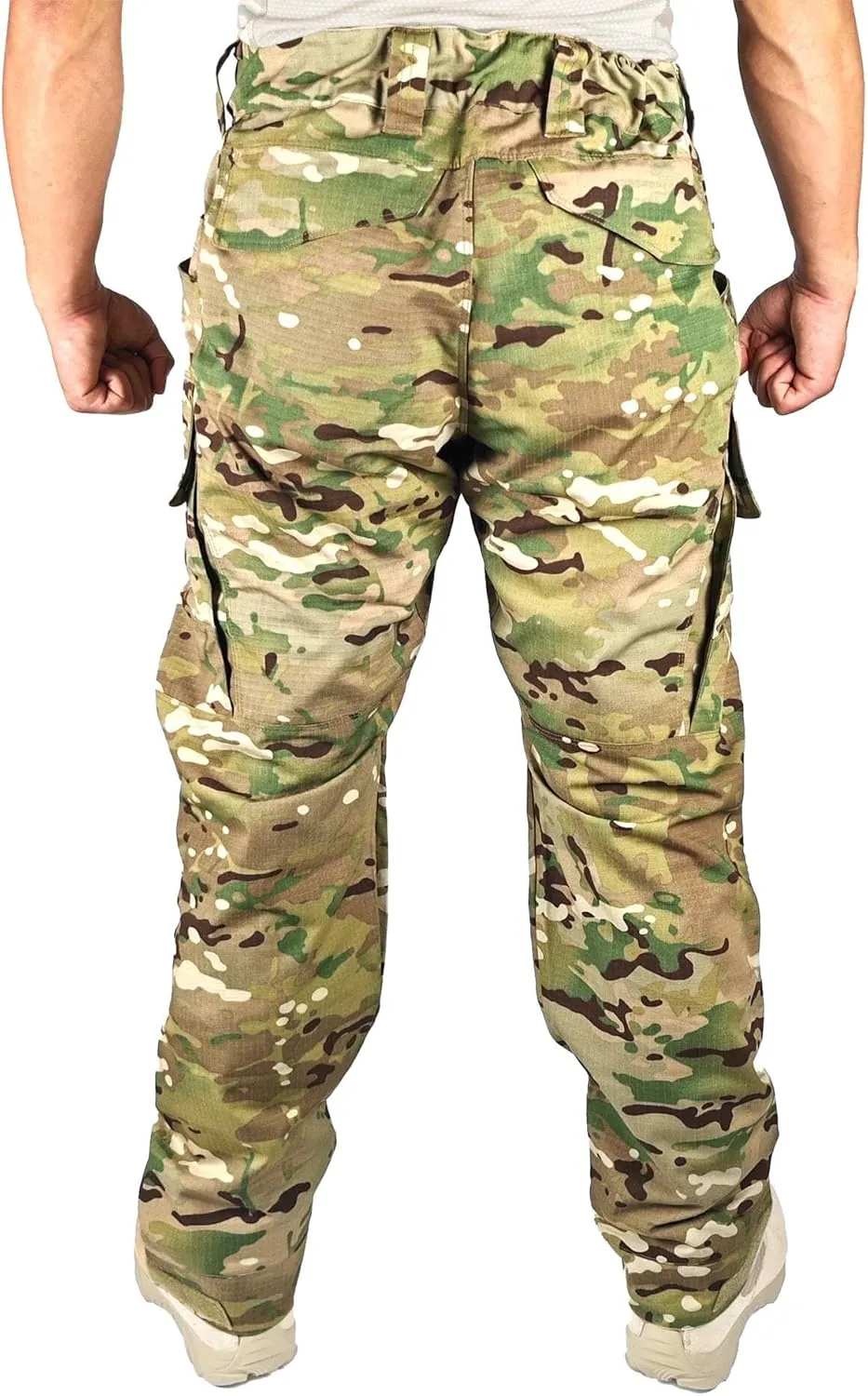 Airsoft Pants with Knee Pads Tatical Pants Men Combat Trousers Multiple Pocket Hook-and-Loop Adjuster