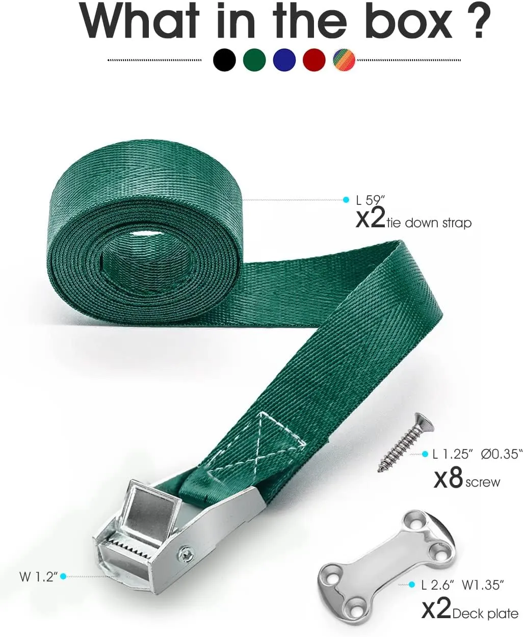 ALIENSX Cooler Tie Down Kit, Tie Down Straps for RTIC YETI Coolers, Cam Buckle Lashing Straps, Secure to Boats, Trailers, Trucks, ATVs and More, Prevent from Slipping