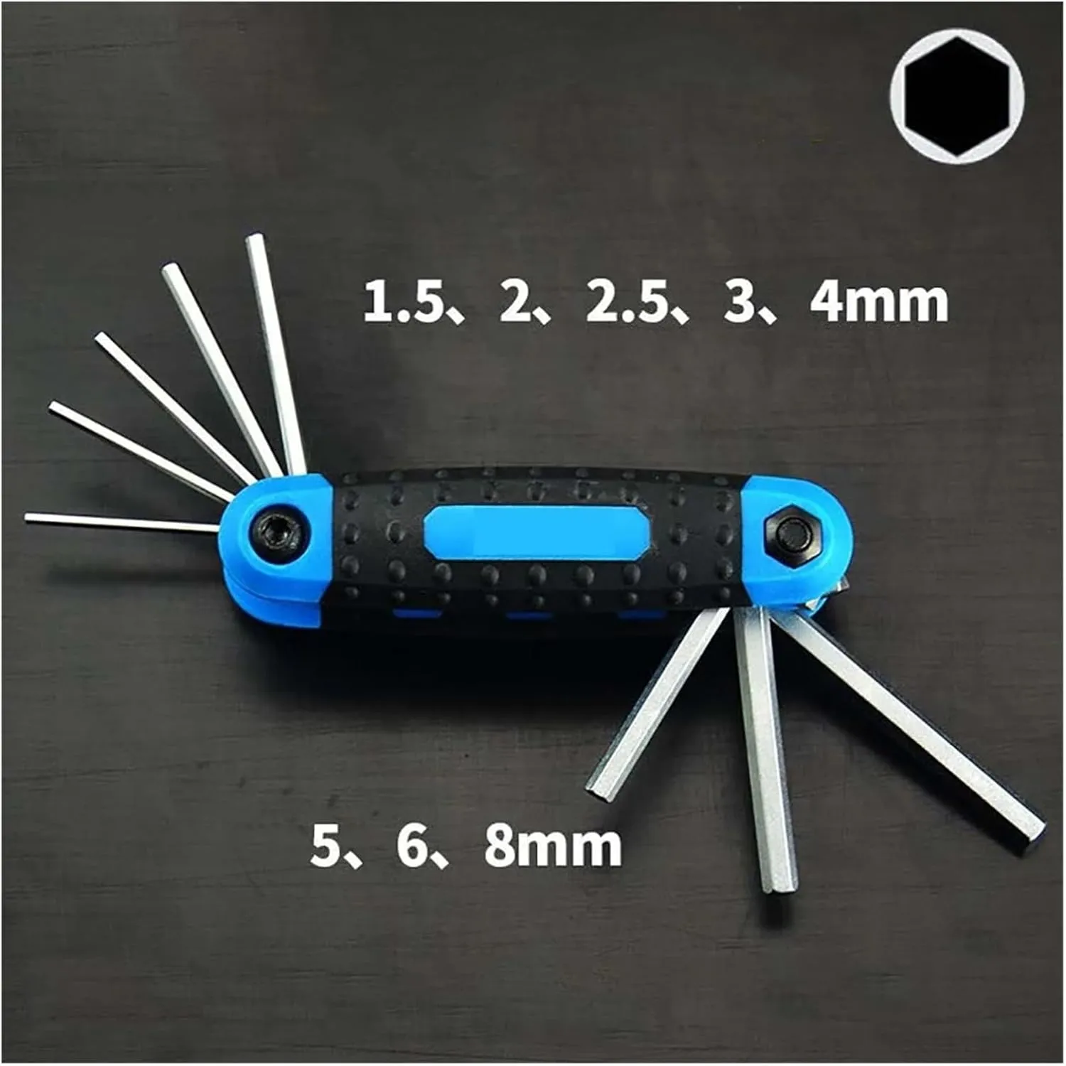 Allen Key Set L Wrench Kit Foldable For Allen Screw 8-IN-1 Portable Star Wrench Kit Hand Tools 1.5-8mm For Bicycle Repair(8 in 1 Allen Wrench)