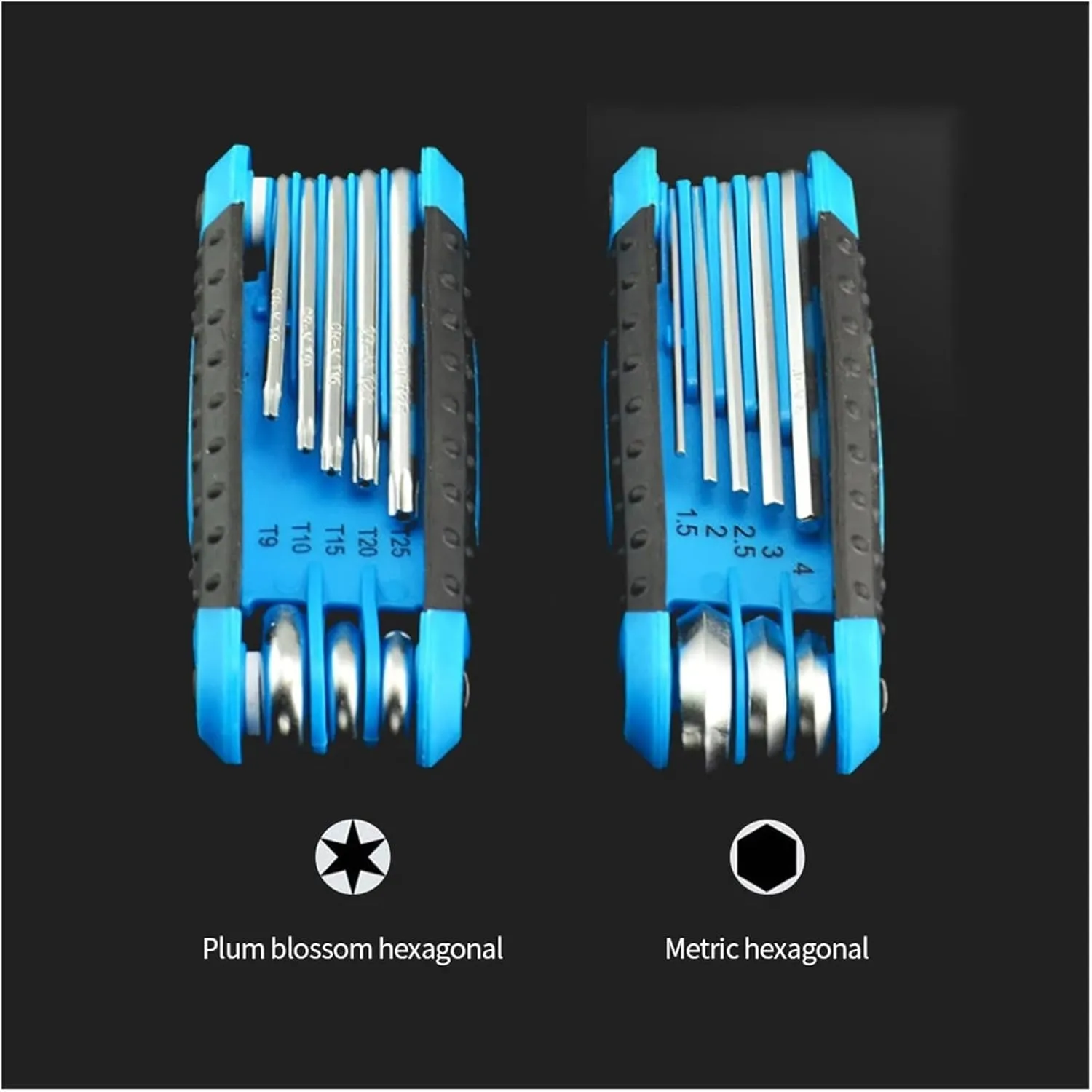 Allen Key Set L Wrench Kit Foldable For Allen Screw 8-IN-1 Portable Star Wrench Kit Hand Tools 1.5-8mm For Bicycle Repair(8 in 1 Allen Wrench)