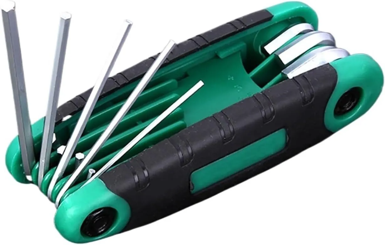 Allen Key Set L Wrench Kit Foldable For Allen Screw 8-IN-1 Portable Star Wrench Kit Hand Tools 1.5-8mm For Bicycle Repair(8 in 1 Allen Wrench)