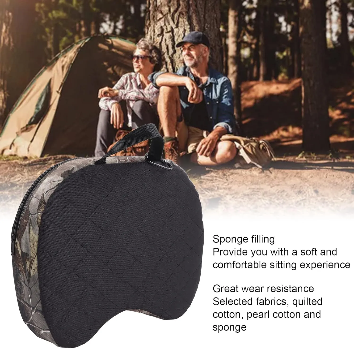 Alomejor Outdoor Sitting Pad, Multi Functional Foam Padded Hunting Seat Cushion Dustproof Zipper for Picnic