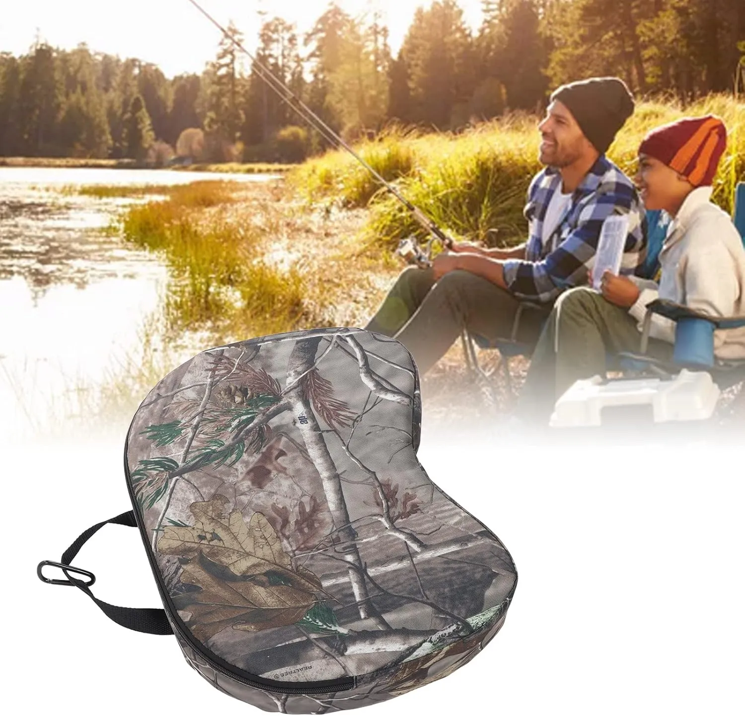 Alomejor Outdoor Sitting Pad, Multi Functional Foam Padded Hunting Seat Cushion Dustproof Zipper for Picnic