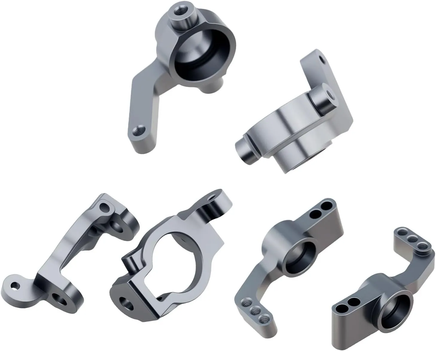 Alum Steering Blocks Knuckle & Caster Blocks Rear Stub Axle C Hub Carriers for 1/10 ZD Racing DBX-10 10427S 9106S Series Upgrade Parts Gray