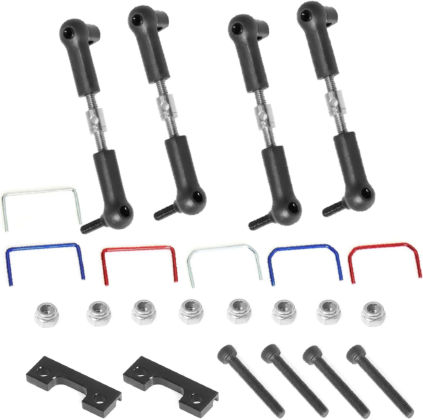 Aluminium Alloy RC Car Front and Rear Wide Sway Bar Kit for 1/16 E-Revo/Mini Slash RC Car Upgrade Parts