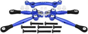 Aluminum Front Tie Rods With Stabilizer For C Hub For 1/10 Traxxas Ford GT 4-Tec 2.0 83056-4/4-Tec 3.0 93054-4 - 3Pc Set Blue